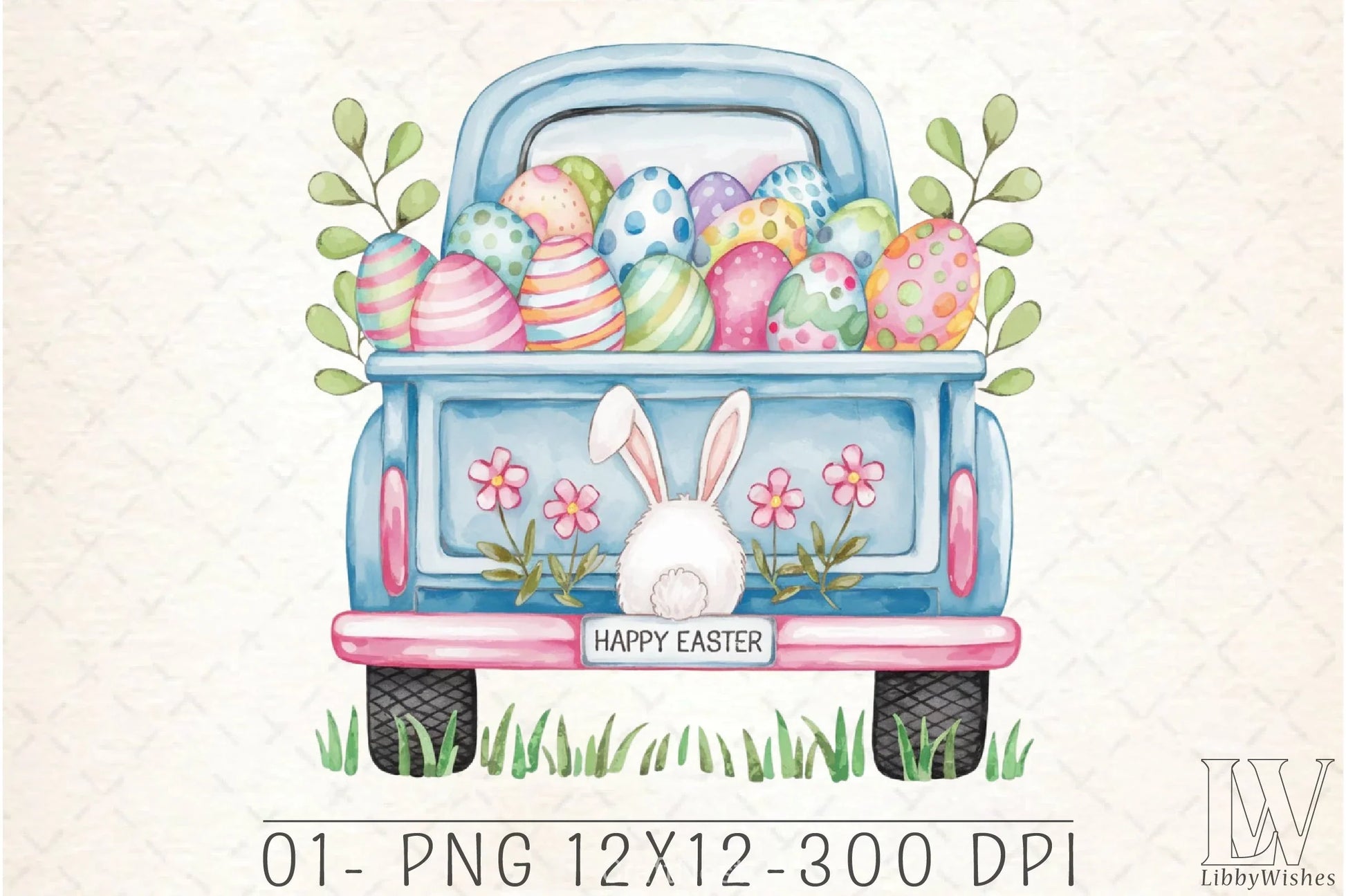 Easter Bunny Truck Clipart Bundle 2 - CraftNest - Digital Crafting and Art