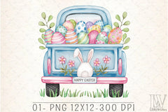 Easter Bunny Truck Clipart Bundle 2 - CraftNest - Digital Crafting and Art