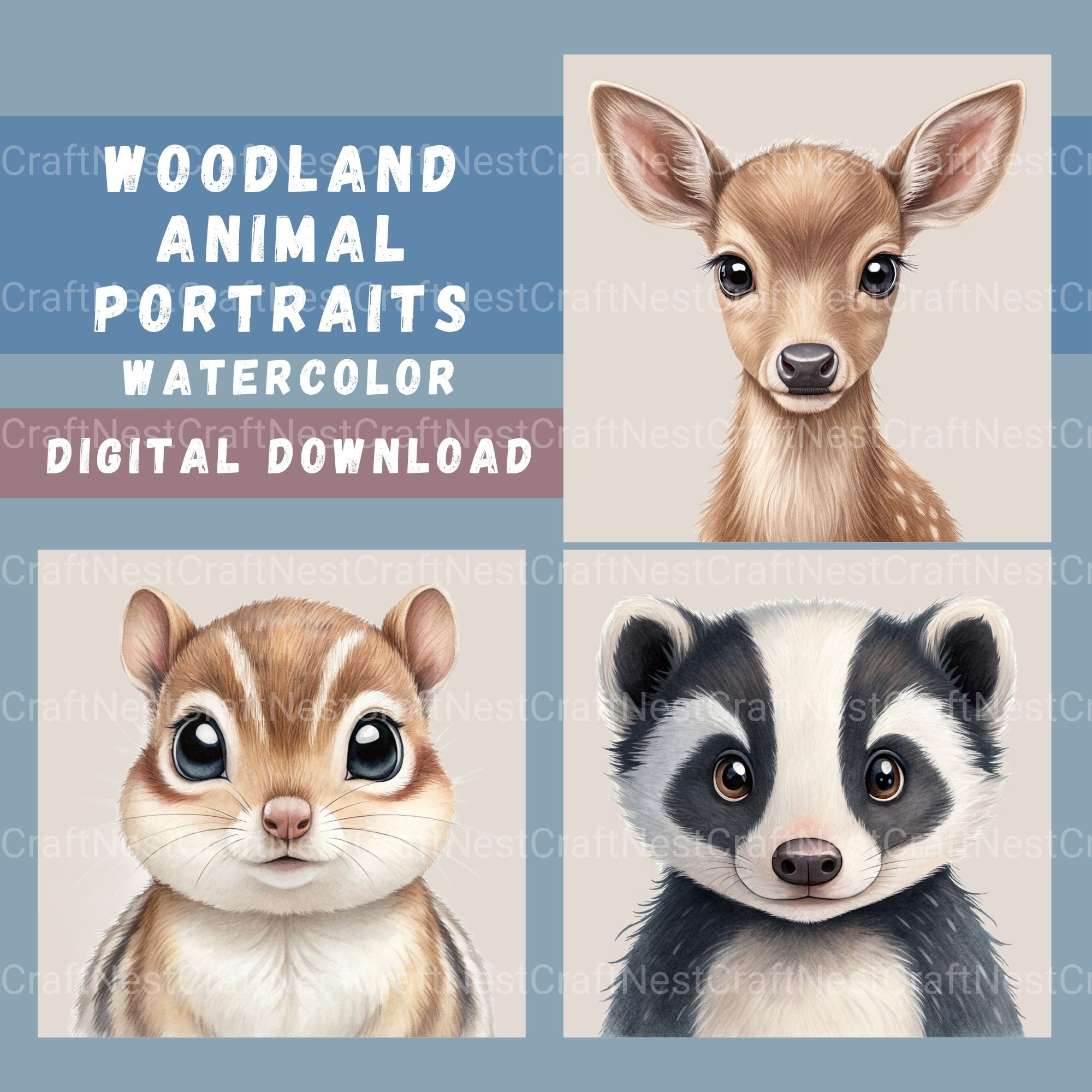 Woodland Animals 2 Clipart Bundle 4