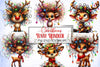 Christmas Reindeer Clipart Bundle