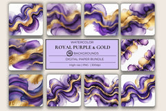 Purple & Gold Background Papers - CraftNest - Digital Crafting and Art