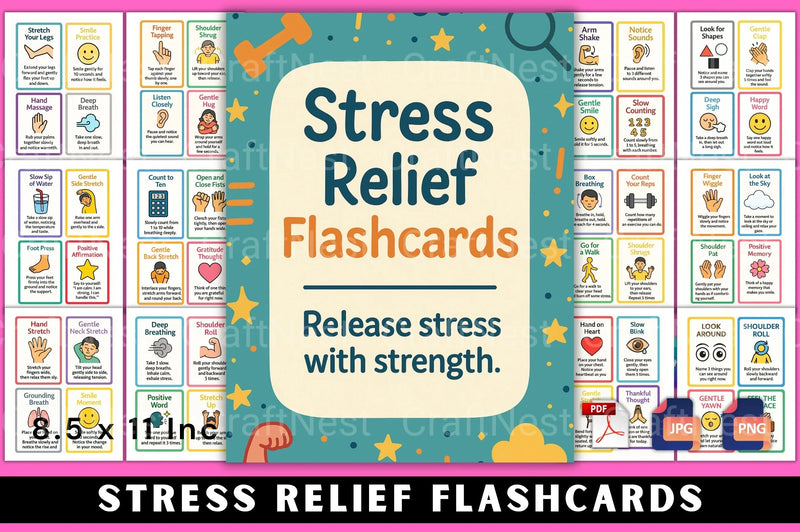 Stress Relief Flashcards for Relaxation - CraftNest - Digital Crafting and Art