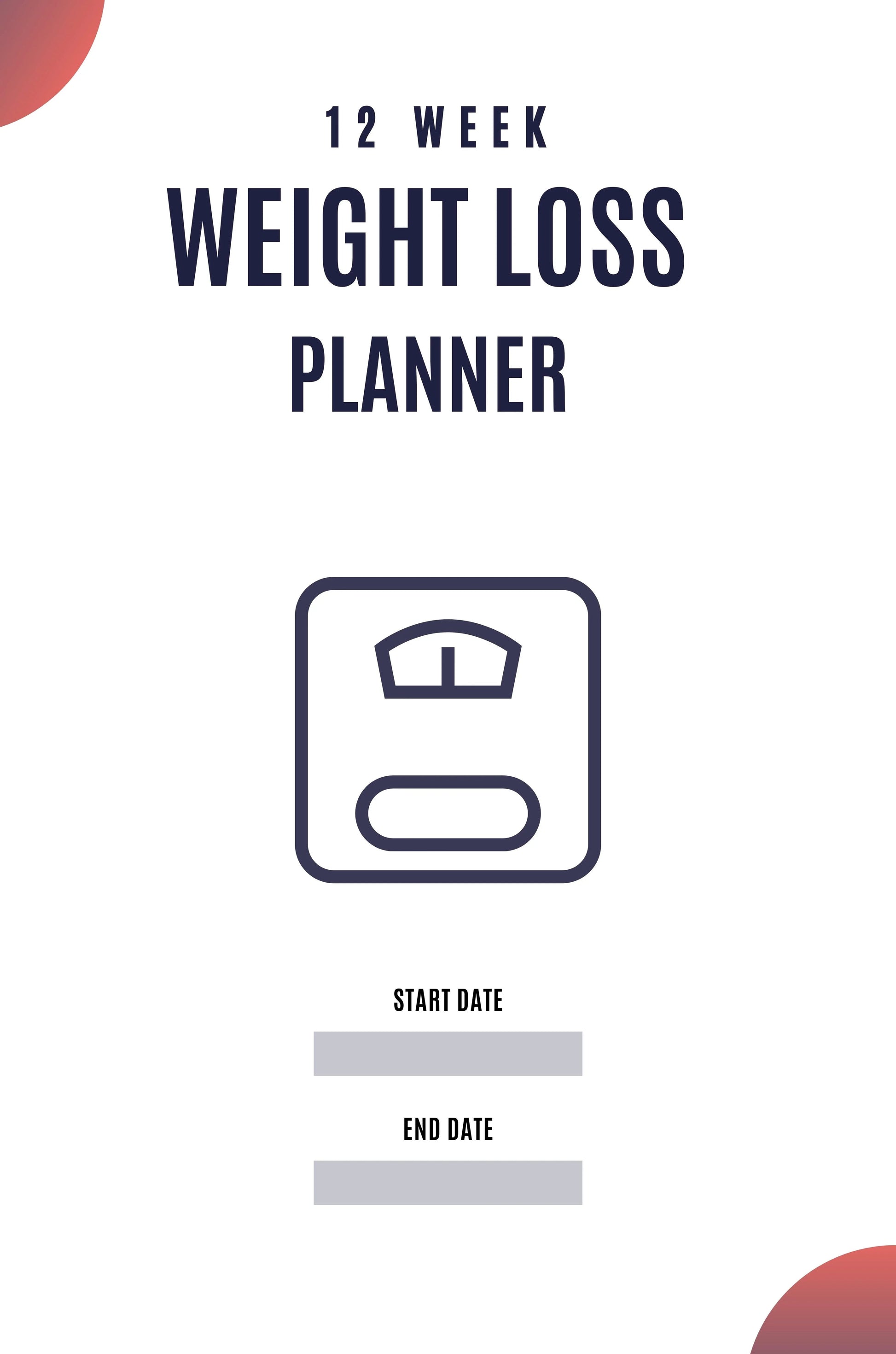 12 Week Weight Loss Planner KDP Planner - CraftNest - Digital Crafting and Art