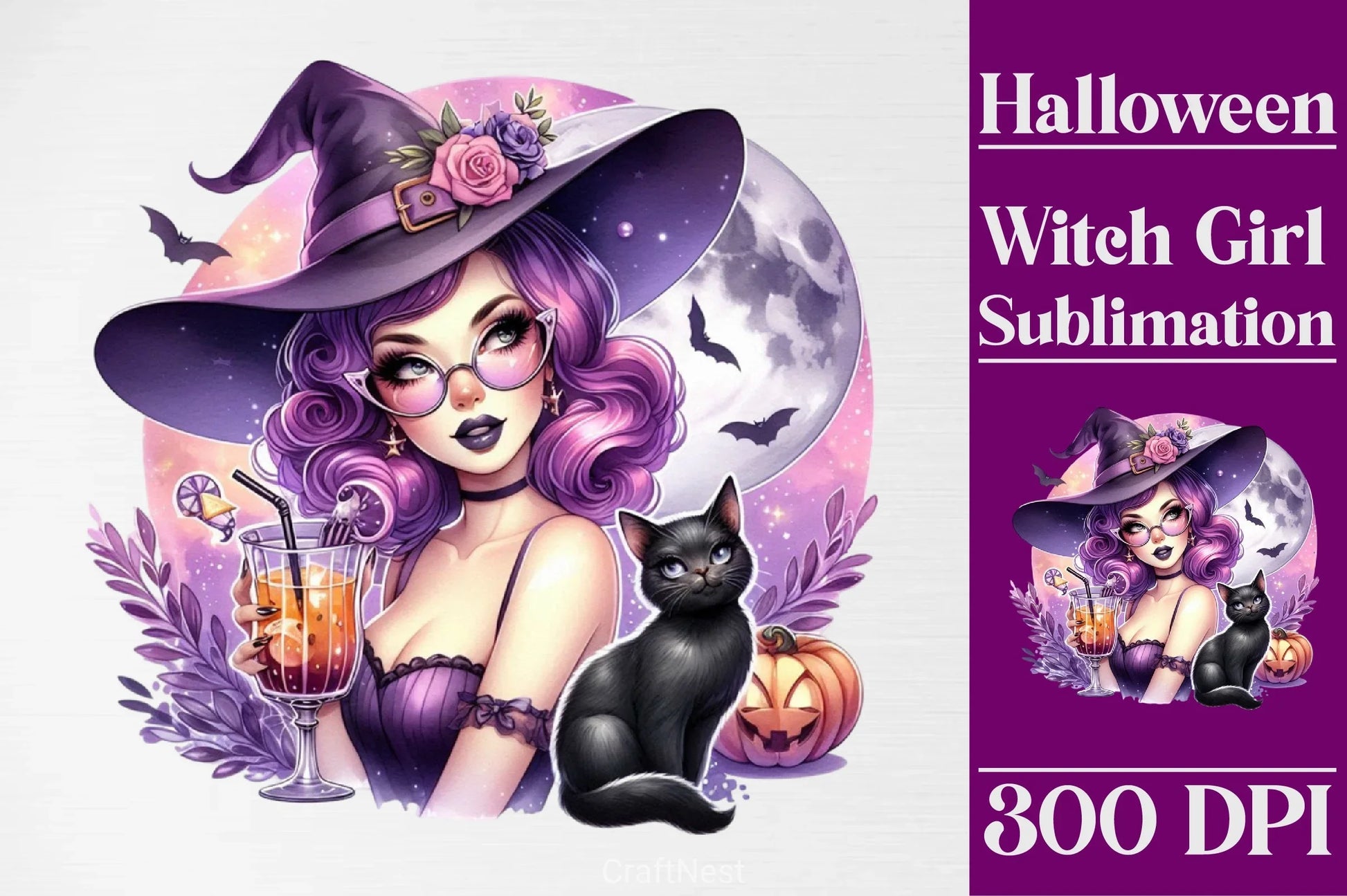 Halloween Witch Girl Clipart Bundle 1 - CraftNest - Digital Crafting and Art