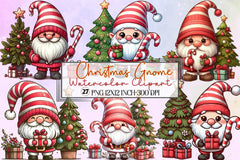 Christmas Gnome Clipart Bundle - CraftNest - Digital Crafting and Art