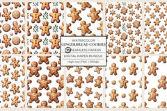 Gingerbread Christmas Cookies Seamless Papers - CraftNest - Digital Crafting and Art