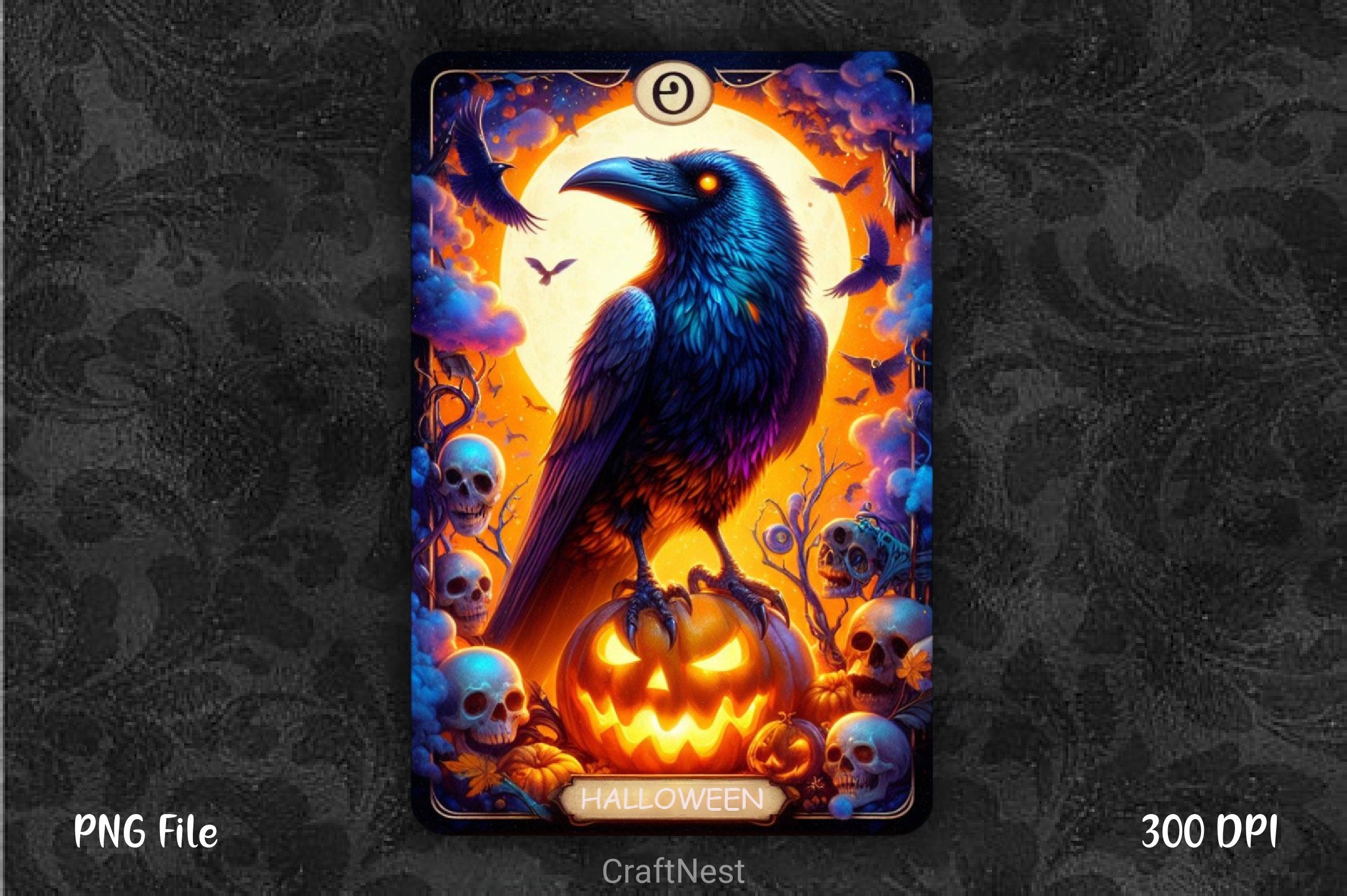 Raven Bird Tarot Card Clipart Bundle 4