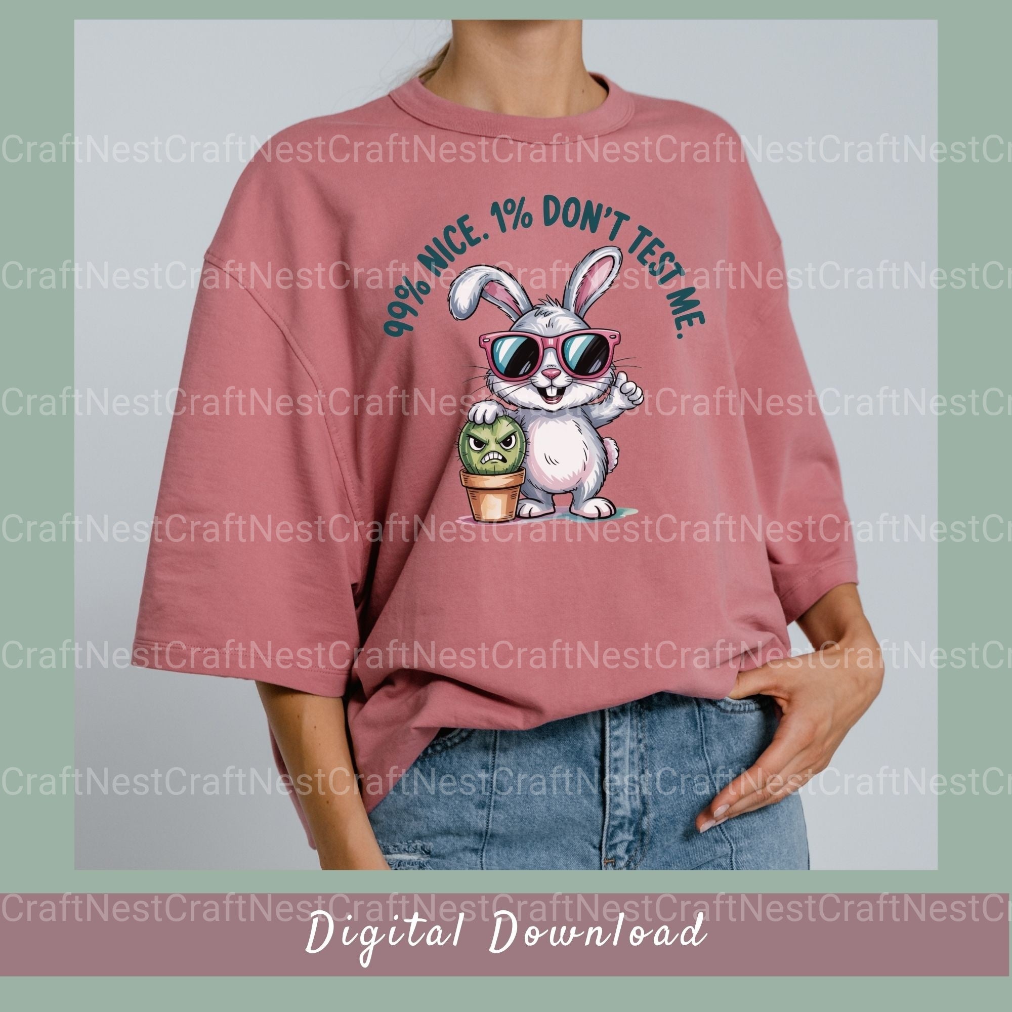Rabbit Cactus Shirt Design Clipart Bundle