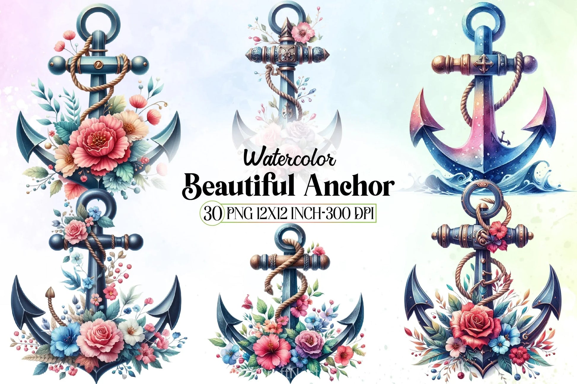 Beautiful Anchor Clipart Bundle - CraftNest - Digital Crafting and Art
