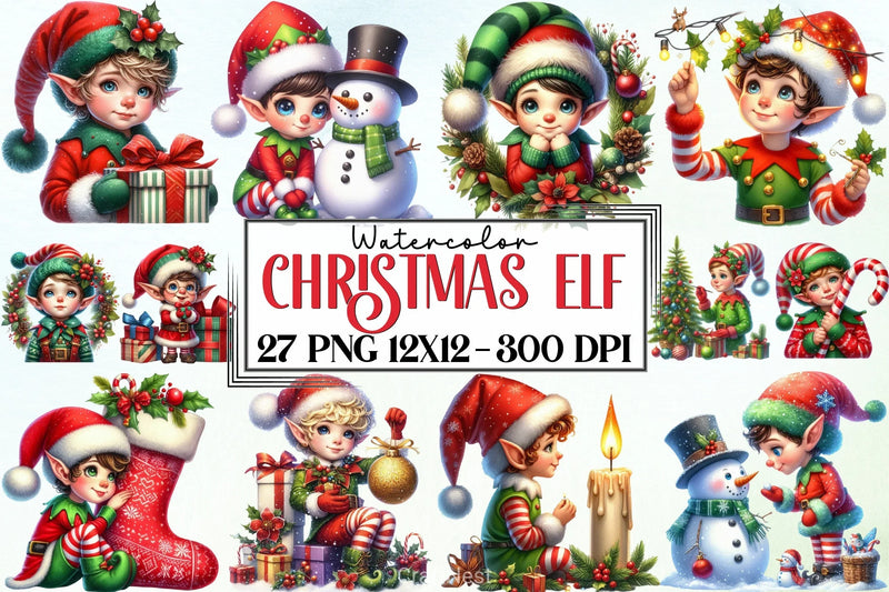 Christmas Elf Clipart Bundle - CraftNest - Digital Crafting and Art