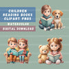 Children Reading Clipart Bundle 1