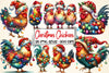 Christmas Chickens Clipart Bundle
