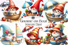 Gnome Boat Summer Clipart Bundle - CraftNest - Digital Crafting and Art