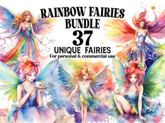 Rainbow Fairies Clipart - CraftNest