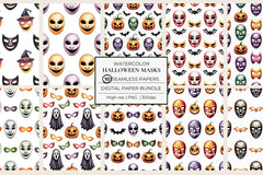 Halloween Masks Seamless Papers - CraftNest - Digital Crafting and Art