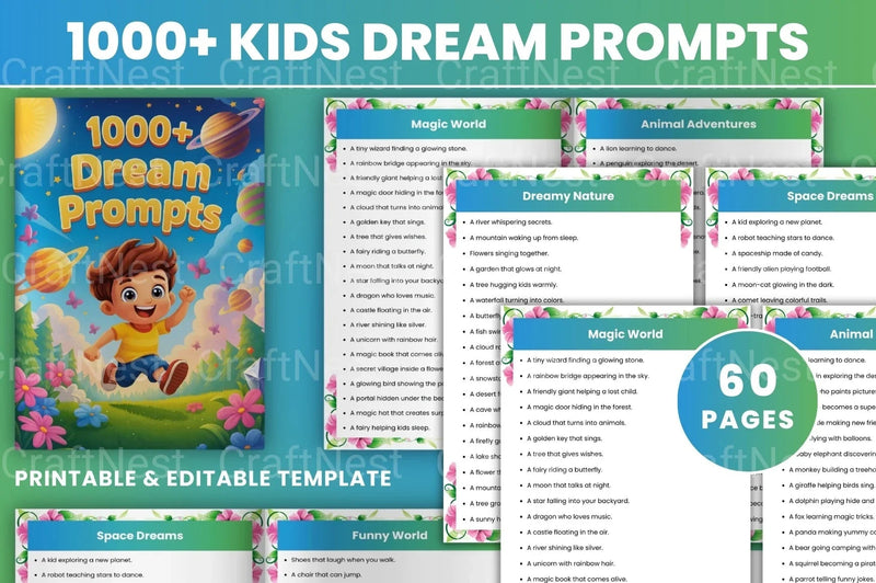 Kids Dream Prompts for Creative Inspiration - CraftNest - Digital Crafting and Art