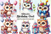 Birthday Owl Clipart Bundle