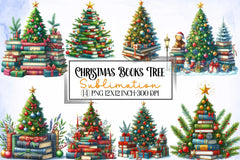 Christmas Books Tree Clipart Bundle - CraftNest - Digital Crafting and Art