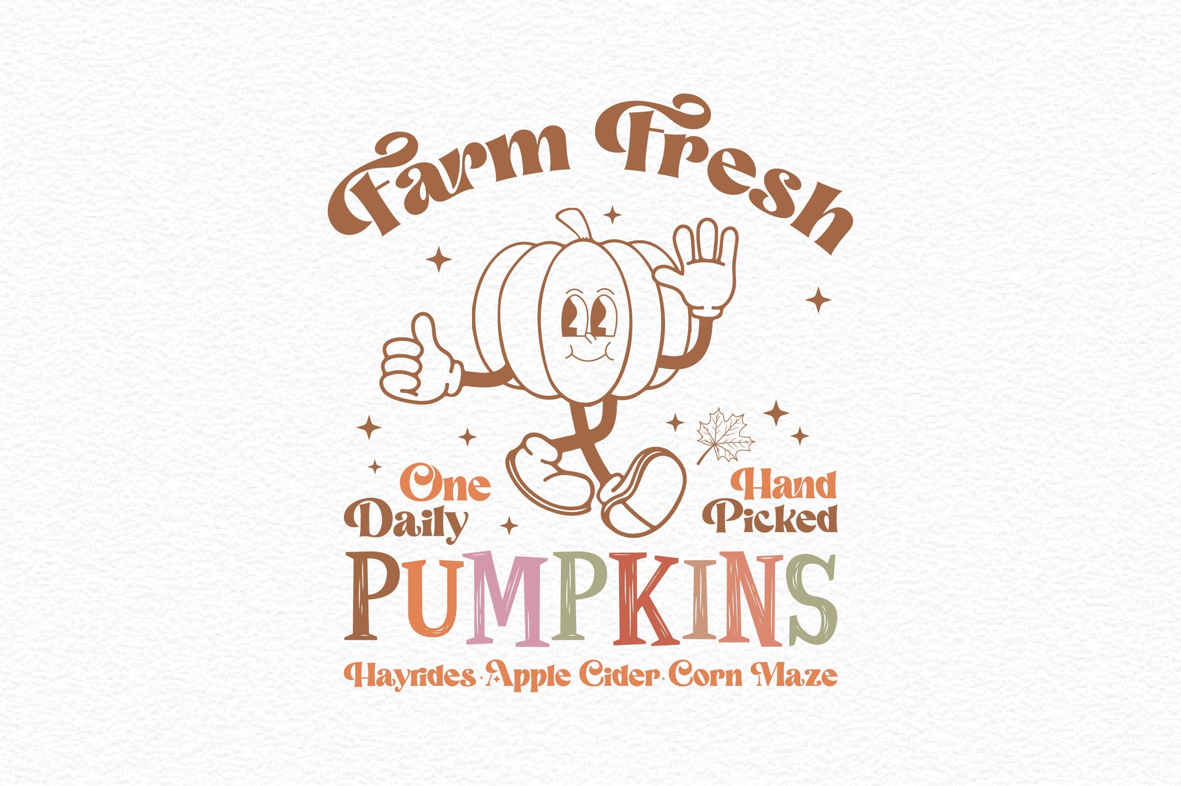 Farm Fresh One Daily Hand Picked Pumpkins Hayrides Apple Cider Corn Maze SVG Bundle