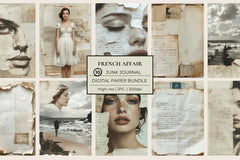 French Affair Junk Journal Papers - CraftNest - Digital Crafting and Art