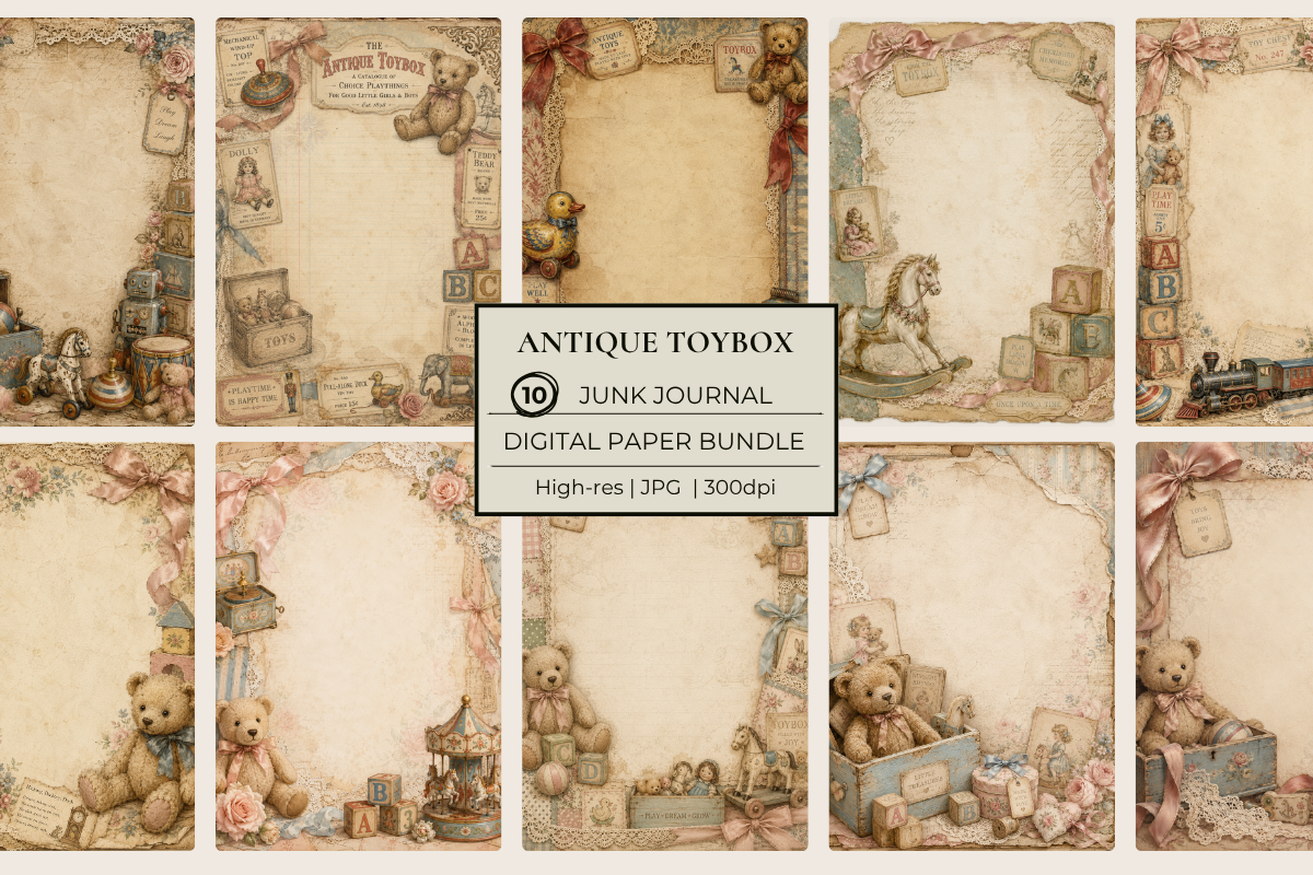 Antique Toybox Junk Journal Pack
