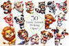 Funny Animals Peeking Around Corner Clipart Bundle 7
