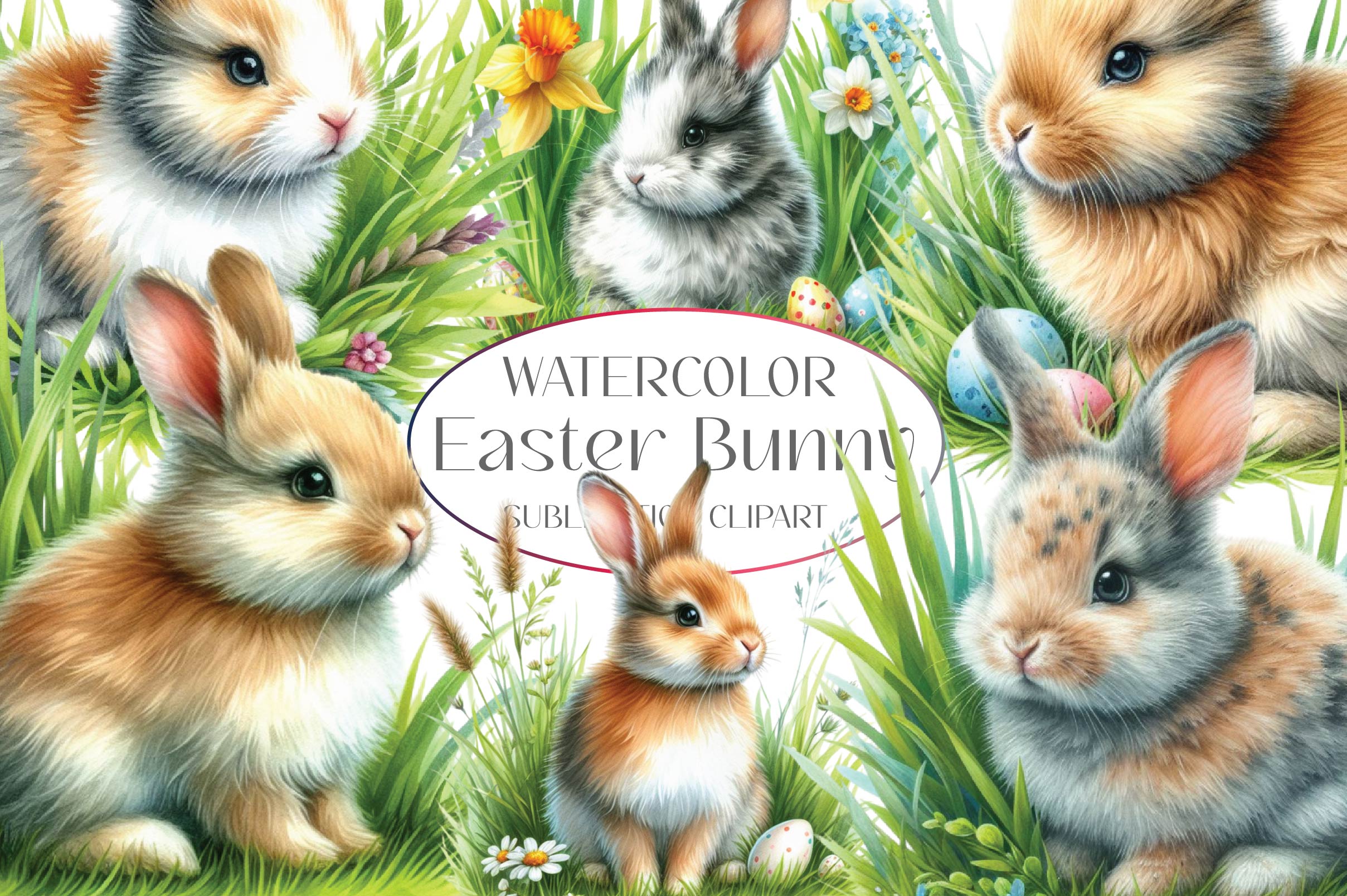 Easter Bunny Clipart Bundle 3