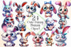 Funny Cute Bunny Clipart Bundle