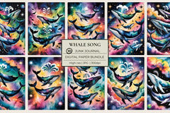 Whale Song Junk Journal Papers - CraftNest - Digital Crafting and Art