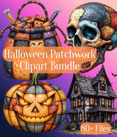 Halloween Patchwork Clipart Bundle - CraftNest - Digital Crafting and Art