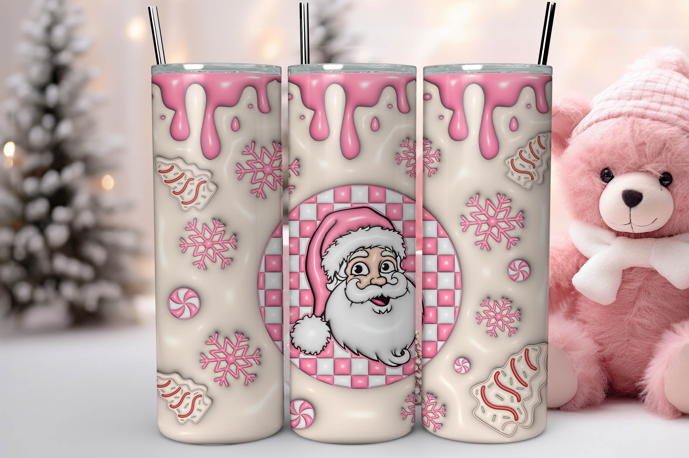 3D Inflated Christmas Tumbler Bundle