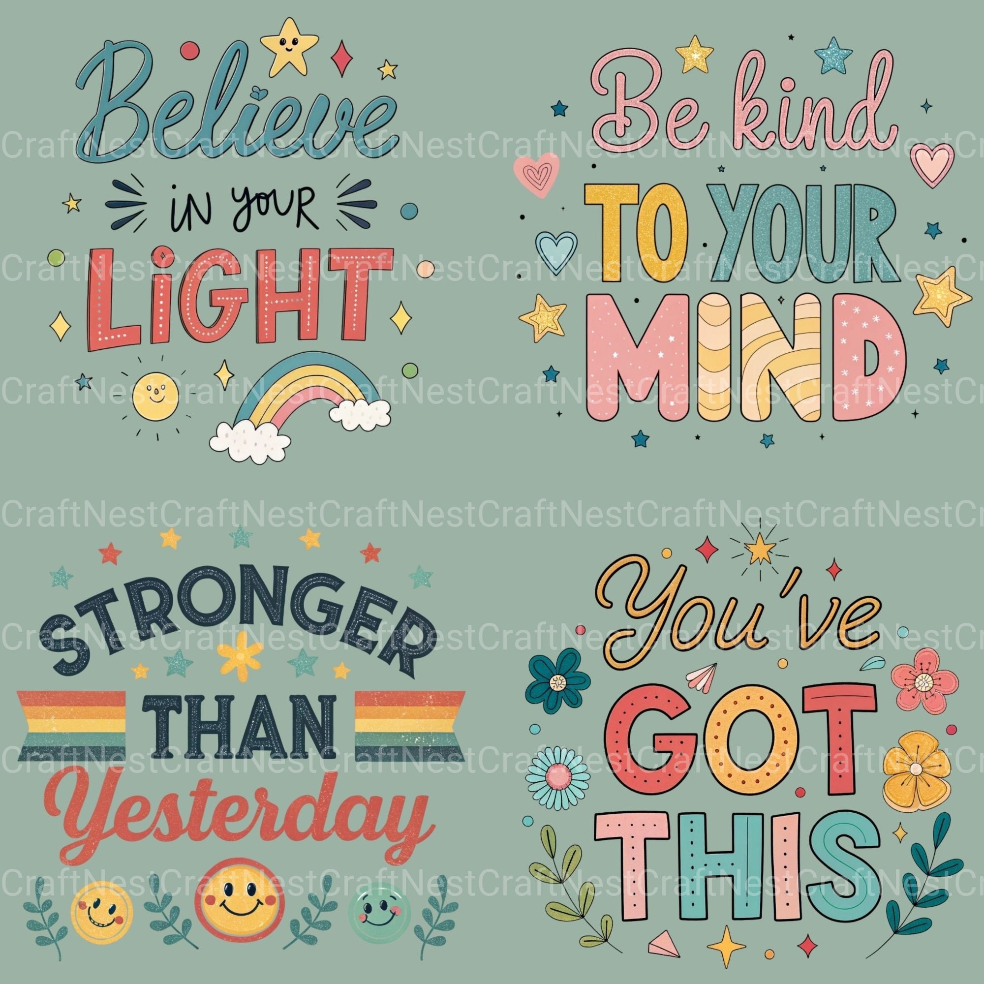 Mental Health Quotes Clipart Bundle