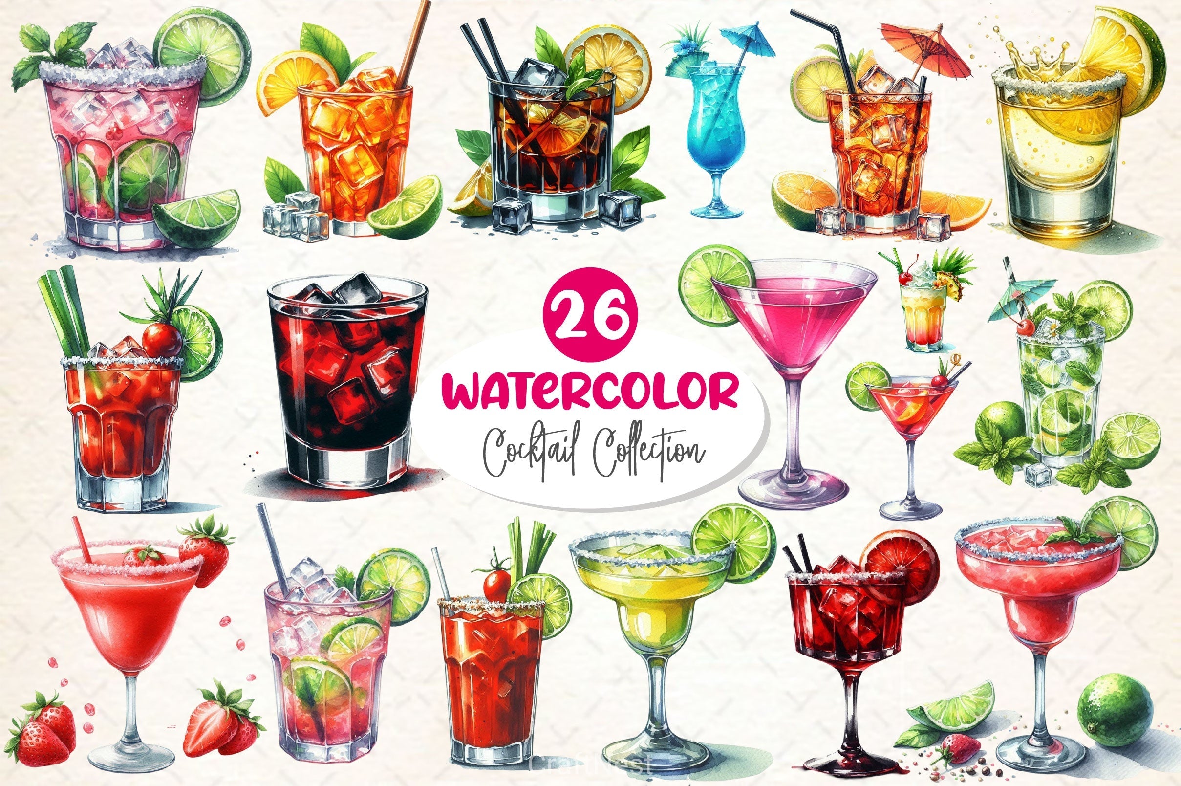 Cocktail Collection Clipart Bundle