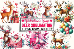 Valentine's Day Deer Clipart Bundle - CraftNest - Digital Crafting and Art
