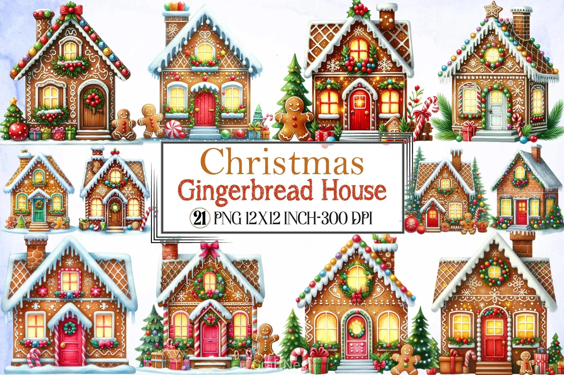 Christmas Gingerbread House Clipart Bundle - CraftNest - Digital Crafting and Art