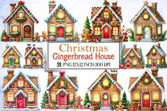Christmas Gingerbread House Clipart Bundle - CraftNest - Digital Crafting and Art