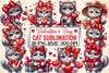 Valentine Cats Clipart Bundle