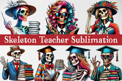 Skeleton Teacher Clipart Bundle - CraftNest - Digital Crafting and Art