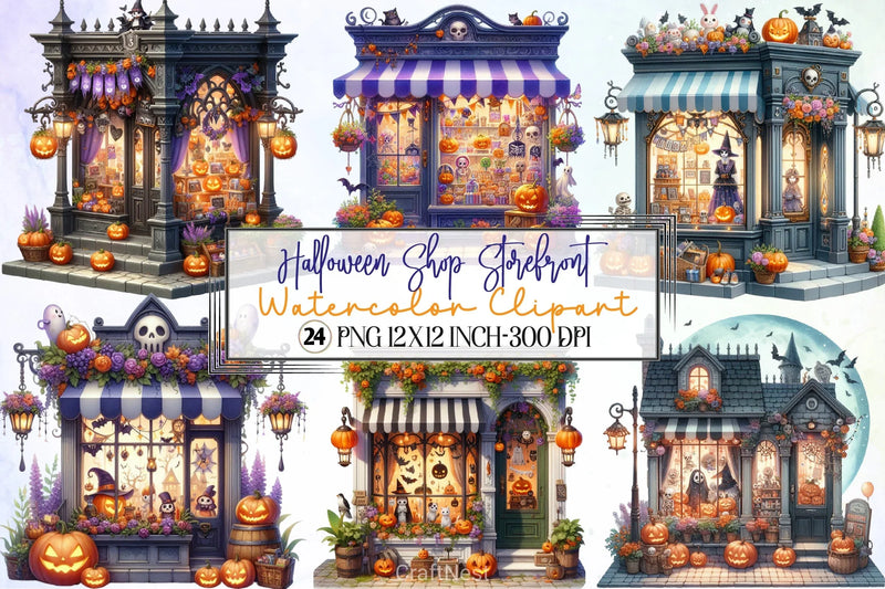 Halloween Storefront Clipart Bundle - CraftNest - Digital Crafting and Art