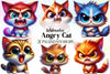 Angry Cat Clipart Bundle
