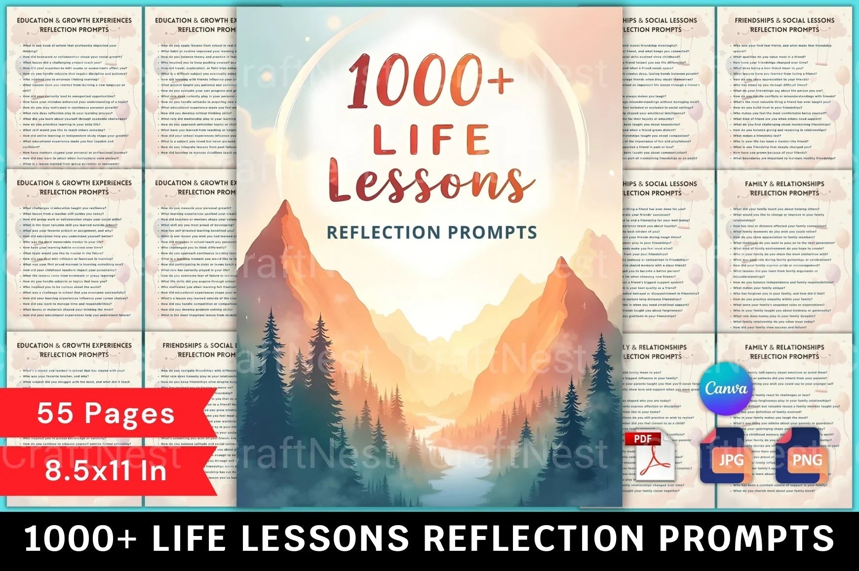 Life Lessons Reflection Prompts for Personal Growth - CraftNest - Digital Crafting and Art