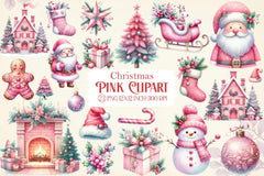 Pink Christmas Clipart Bundle 25 - CraftNest - Digital Crafting and Art
