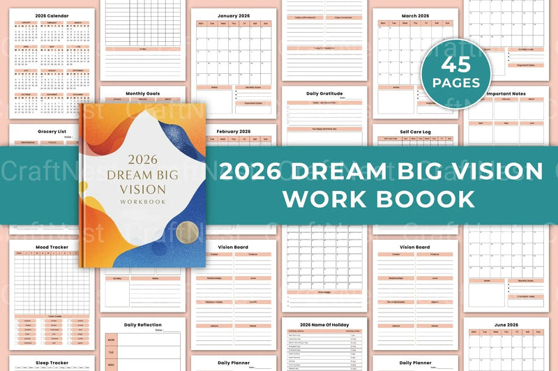 Dream Big Vision Workbook for Goal Setting - CraftNest - Digital Crafting and Art