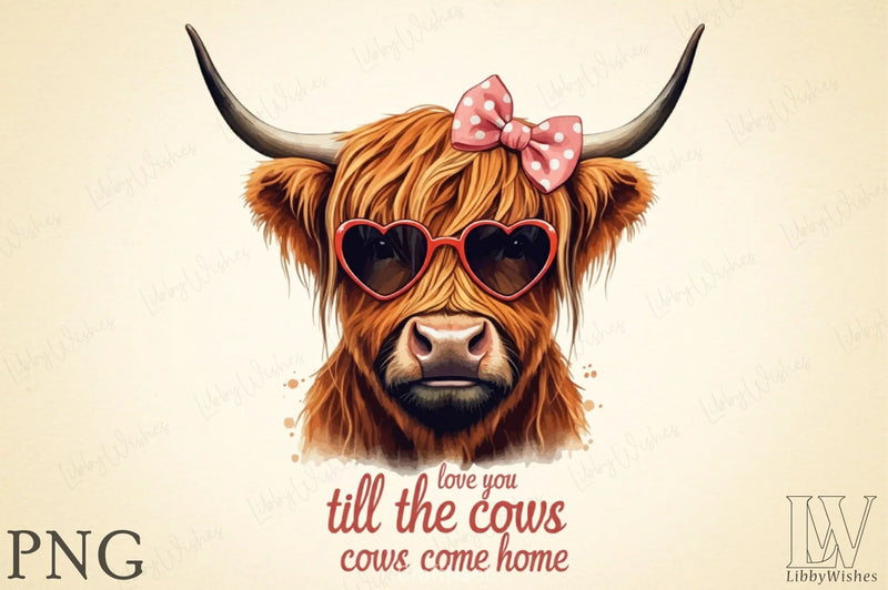 Western Valentine's Day Highland Cow Clipart Bundle - CraftNest - Digital Crafting and Art