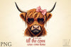 Western Valentine's Day Highland Cow Clipart Bundle