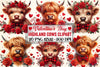 Valentine's Day Highland Cows Clipart Bundle