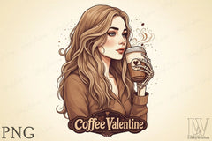 Coffee Valentine Girl Clipart Bundle - CraftNest - Digital Crafting and Art