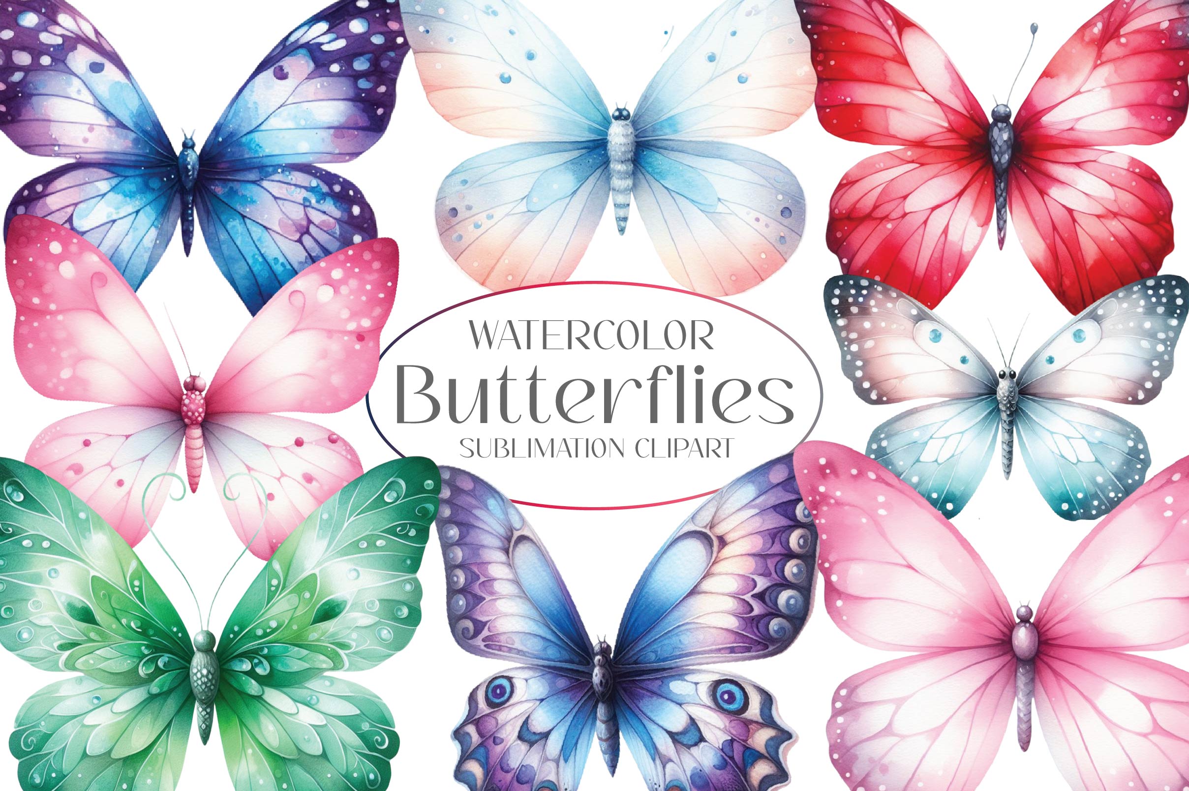 Butterflies Clipart Bundle