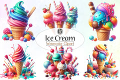 Ice Cream Clipart Bundle 2 - CraftNest - Digital Crafting and Art