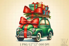 Christmas Car Clipart Bundle 3 - CraftNest - Digital Crafting and Art
